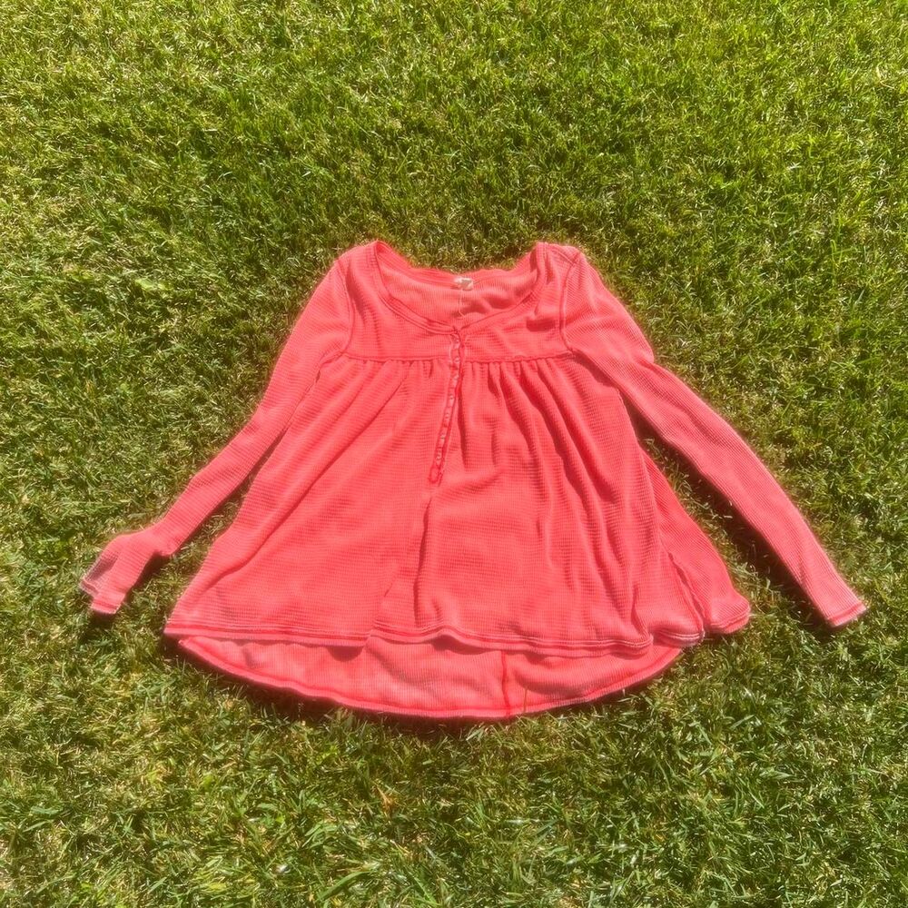 Free People peach / red too boho indie women’s size L Large